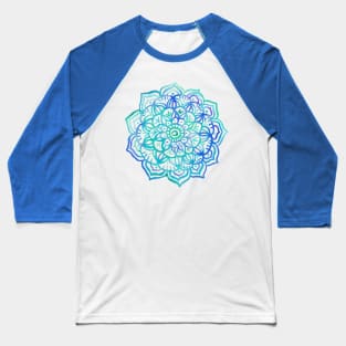 Watercolor Medallion in Ocean Colors Baseball T-Shirt